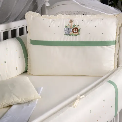 Kit Berço Menino Americano 10 Peças Safari Verde Mosquiteiro