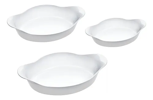 Kit De Assadeiras Marinex Opaline Oval 3 Peças