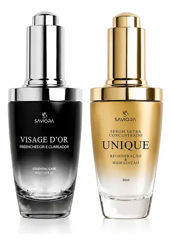 Kit Skincare Sérum Facial Visage D&quotor E Unique Saviora Todo Tipo De Pele Dia/noite protocolo para melasma clareamento desinflamação e reconstrução na Meli por R$ 196,00