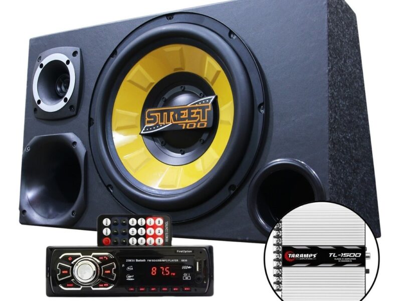 Kit Som Caixa Trio Sub Spyder 700w Aparelho Bluetooth Tl1500