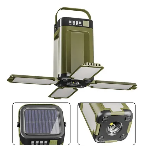 Lâmpada Solar Plegável Multifuncional Para Acampamento