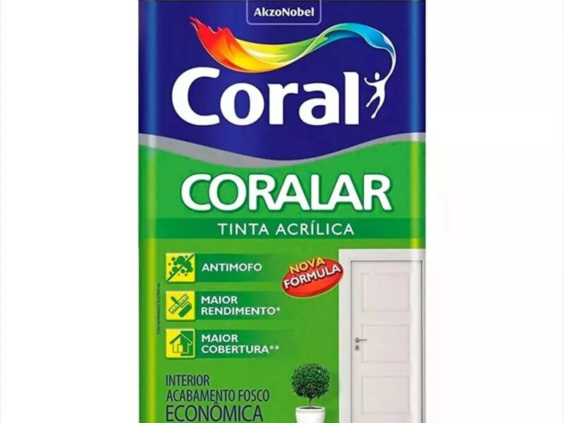 Latex acrílica tinta coral anti mofo branco 18l coralar branco fosco