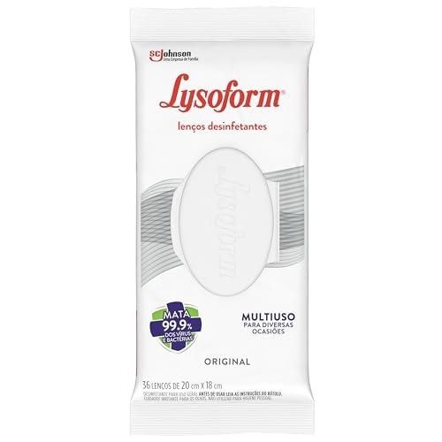 Lysoform Original, Lenço Umedecido Desinfetante, Multisuso, Desinfecção e Limpeza, 36 unidades