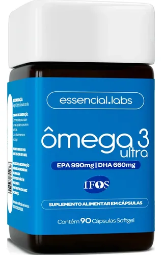 ÔMEGA 3 Ultra TG (EPA 990mg e DHA 660mg) com selo IFOS – 90 Cápsulas Softgel – 100% Puro com Tecnologia Avançada e Alta Biodisponibilidade