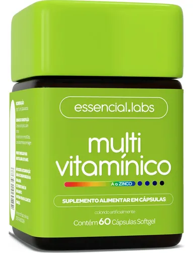 MULTIVITAMINICO de A a ZINCO – Polivitamínico com Fórmula Avançada e Concentrada – 60 cápsulas Softgel