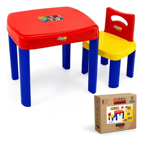Mesa Infantil Com Cadeira Didática Criança Menino Menina