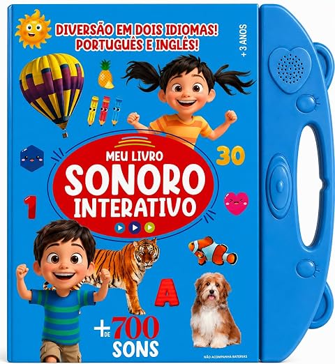 Meu Livro Sonoro Interativo – Português e Inglês – Azul
