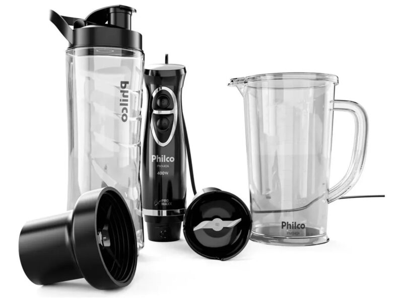 Mixer E Blender Philco 1 Velocidade + Turbo 400w Pmx40a Preto