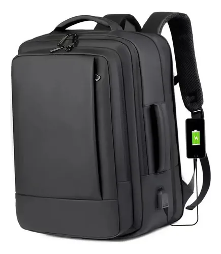 Mochila jiesipote À Prova D&quotágua Reforçada Expansível Cor Preto