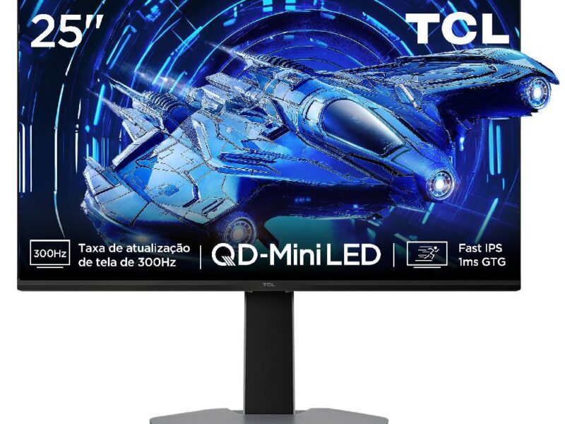 Monitor Gamer TCL 25 Polegadas QLED Mini LED Full HD G64 300Hz 1ms (GtG) Freesync HDR 600 nits 25G64