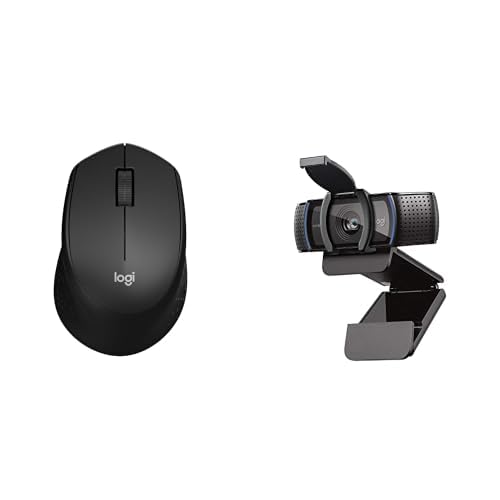 Mouse Sem Fio Logitech M330 SILENT – Preto + Webcam Full HD Logitech C920s