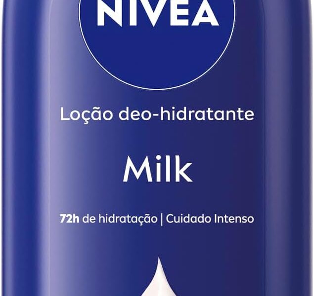 NIVEA Loção Deo-Hidratante Milk 400ml, Hidratação Profunda 72h, Hialurônico Puro, Corporal, Pele Seca e Extrasseca