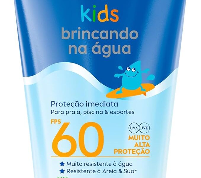 NIVEA SUN Protetor Solar Kids Brincando na Água FPS 60 150ml – Infantil, especialmente formulado para a pele delicada das crianças, muito resistente à água, alta proteção UVA/UVB