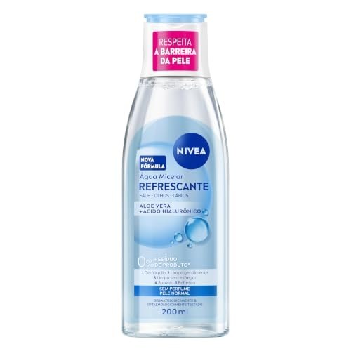 NIVEA Água Micelar Solução de Limpeza 7 em 1 Refrescante 200ml, Demaquila, Limpa Profundamente, Purifica, Hidrata, Cuidado Facial