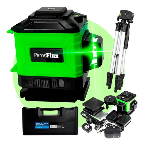 Nível A Laser Verde 12 Linhas Esquadro + Suporte + Tripé