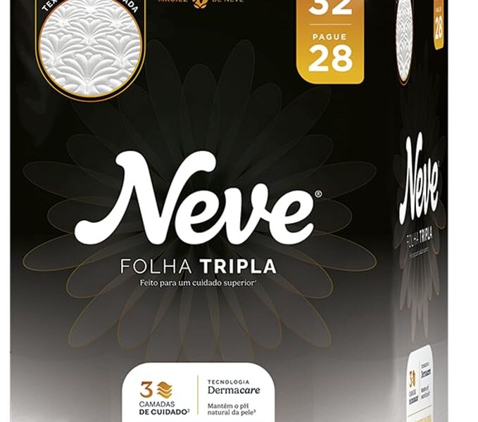Neve Papel Higiênico Supreme Folha Tripla, 20m, Leve 32 Pague 28 Rolos