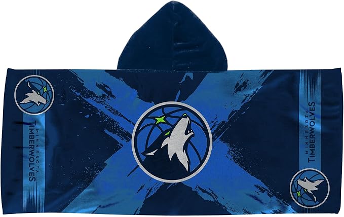 Northwest Minnesota Timberwolves NBA Cross Out Youth Toalha de microfibra com capuz 52 x 51 polegadas