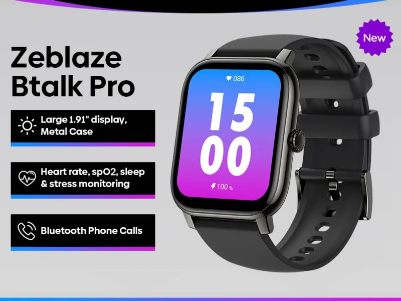 Novo Zeblaze Btalk PRO Smartwatch com Tela HD de 1.91” Chamadas por Voz Múltiplos Modos de Esporte Monitoramento de Saúde
