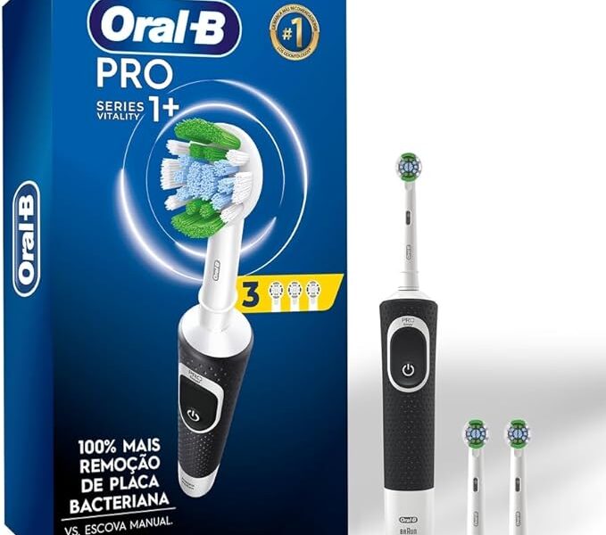 Oral-B Escova de Dente Elétrica PRO Series 1, Cabeça Redonda, Preta
