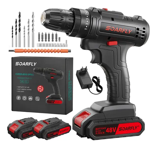 Parafusadeira 48v Furadeira Profissional 2 Baterias Bivolt