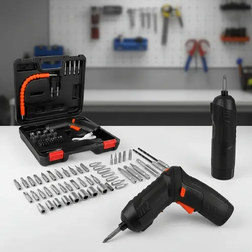 Parafusadeira Elétrica Profissional 45 Peças Portátil Usb