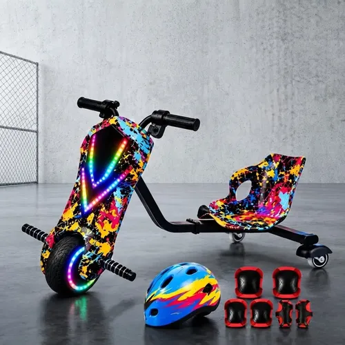 Patinete Triciclo Infantil Drift Elétrico Brinquedo 100kg