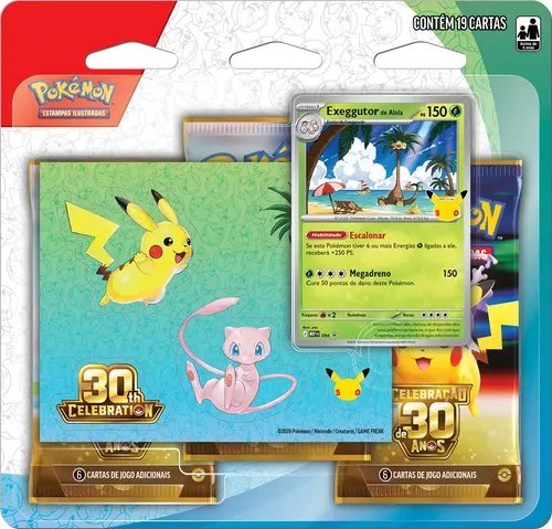 Pokémon Celebração de 30 anos – Blister Triplo com Adesivo Exeggutor
