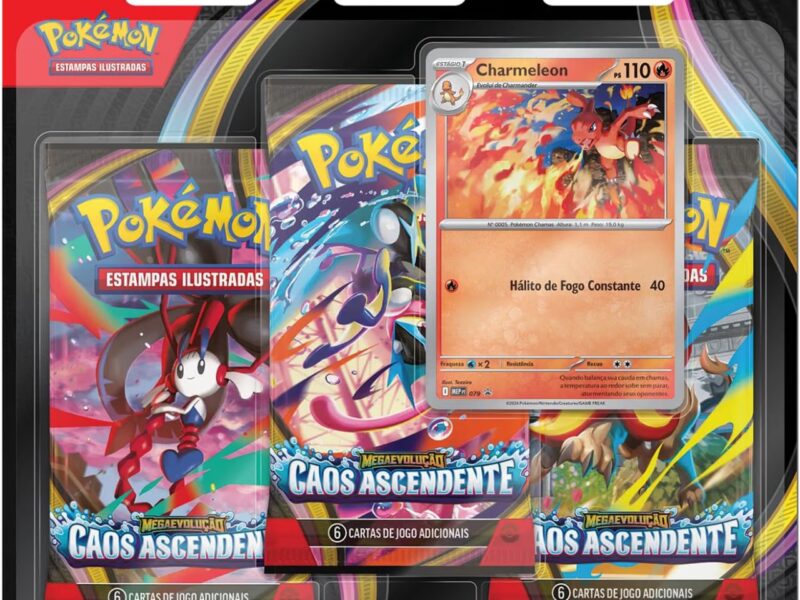 Pokémon TCG: Mega Evolução – Caos Ascendente – 3-Pack Blister – Português