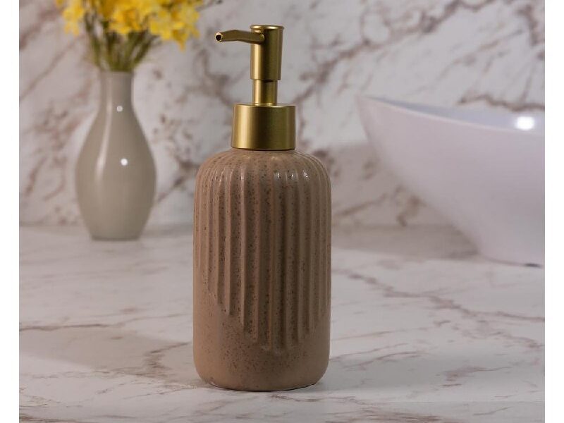 Porta Sabonete Líquido Noble 350ml Marrom Cerâmica – Lyor