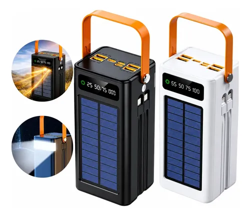 Power Bank 50000mah Solar Turbo Usb-c Display Led Lanterna
