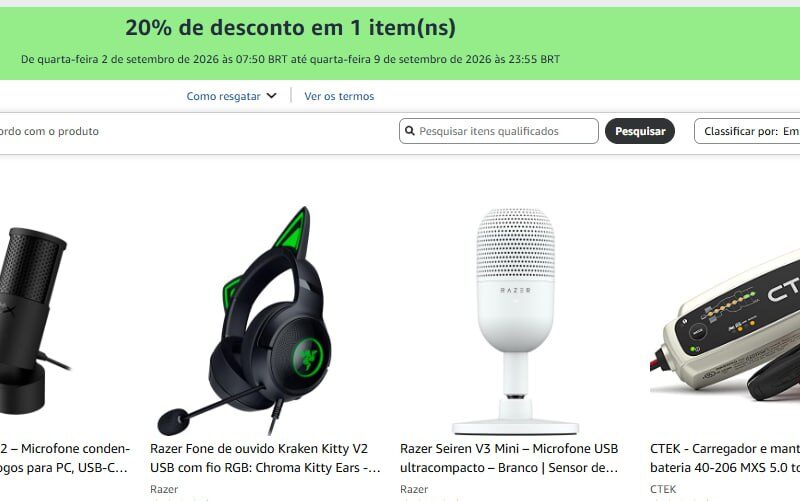 Produtos Amazon Internacional 🇺🇸 com 20% EXTRA