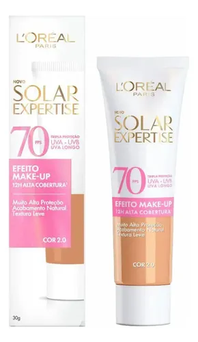 Protetor Solar Facial com Cor FPS 70 Alta Cobertura – L&quotOréal Paris Solar Expertise Efeito Make Up 30g
