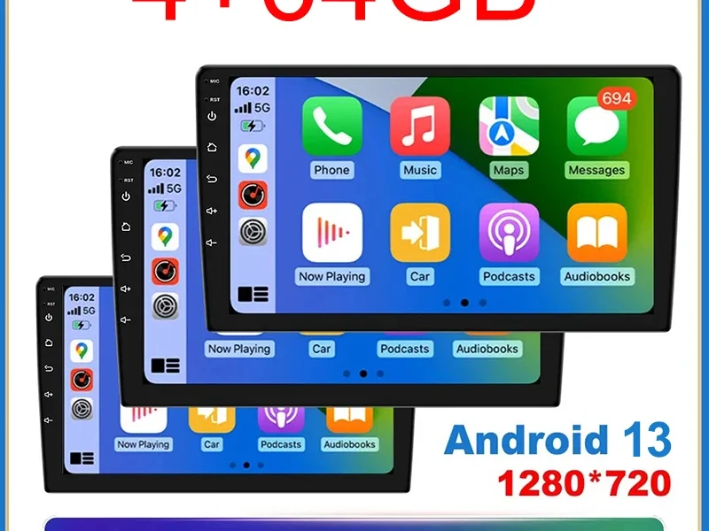 Rádio Automotivo Universal Android 13 de 7/9/10 Polegadas 32G/64G Autorádio Android 2 Din com GPS, BT e Sistema Multimídia Inteligente para Carro – AliExpress