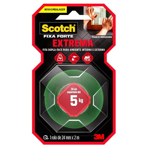 SCOTCH 3M Fita Dupla-face Fixa Forte Extrema 24 mm x 2 m 1 Unidade