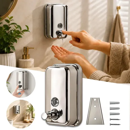 Saboneteira Liquida Inox304 500ml P/ Parede Porta Sabonete