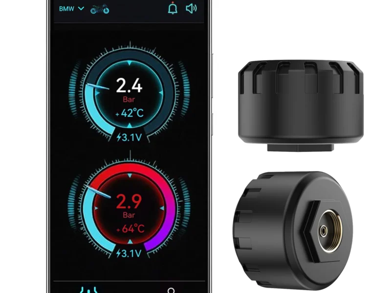 Sistema de monitoramento de pressão de pneus de motocicleta, bluetooth tpms para motocicletas, monitor de pressão e temperatura de pneus em tempo real com