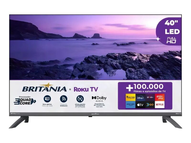 Smart TV 40” Britânia B40CRA Full HD Wi-Fi HDMI USB Conversor Digital