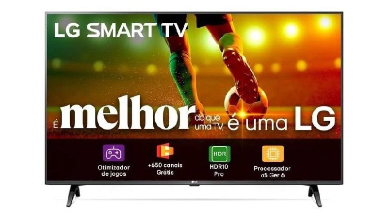 Smart TV 43″ LG Full HD 43LR6700 Processador α5 Ger6 AI Alexa integrado LG Channels webOS 23 compatível com Controle Smart Magic