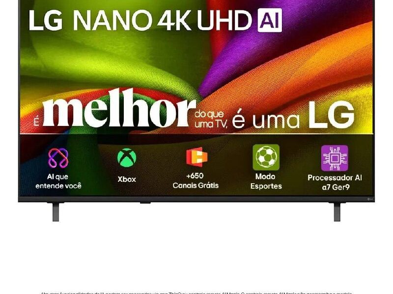 Smart TV 4K 50" LG NANO UHD AI NU850 2026 Processador α7 Ger9 HDR10 Xbox Bluetooth Wi-Fi AI Search Google Gemini webOS 26 – 50NU850BPSA