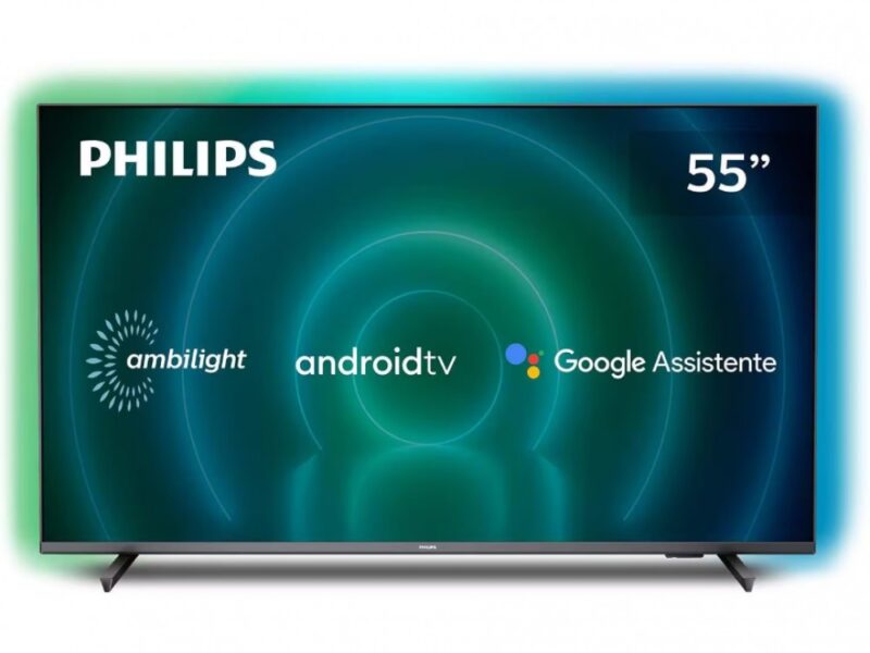 Smart TV 55 UHD 4K Philips 55PUG7906 Ambilight Android TV HDR10+ Dolby Vision Dolby Atmos Bivolt