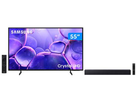 Smart TV 55” Samsung 4K UHD Crystal UHD – 3 HDMI + Soundbar B-Series HW-B400F 40W USB – TV 4K Ultra HD –