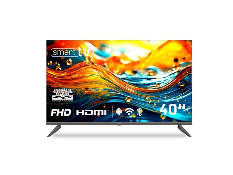 Smart TV HQ 40″ Full HD tela sem bordas Android 12 design Slim HQS40NKHM