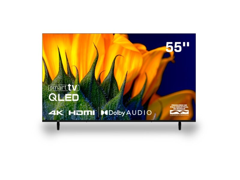 Smart TV HQ QLED 55 Polegadas HQ-QLED55SM 4K Wi-Fi Bluetooth, Apps, Netflix, YouTube e Prime Vídeo