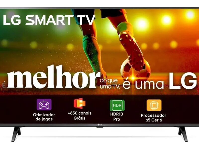 Smart TV LG 43"Full HD, Processador A5 Ger6, AI, Alexa e webOS 23 – 43LR6700PSA