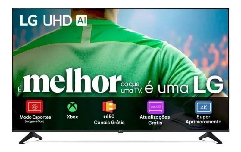 Smart TV LG UHD AI UA75 50 polegadas HDR10 Pro Processador α7 AI Ger8 webOS 25