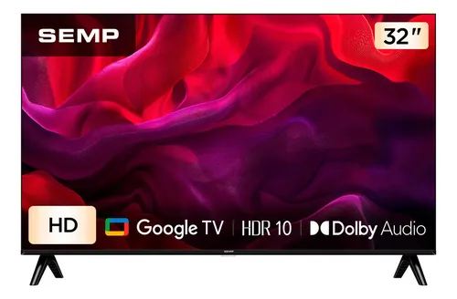 Smart Tv Semp 32 Polegadas Led Hd S42 Wifi Bluetooth Google Tv 2 Hdmi Hdr10 Dolby Audio 32s42