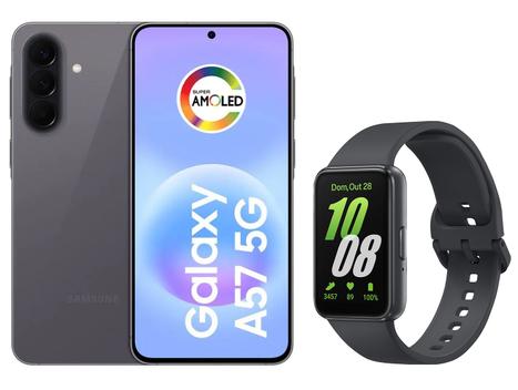 Smartphone Samsung Galaxy A57 128GB Cinza – 5G + Smartband Samsung Galaxy Fit3 Grafite – Galaxy A57 –