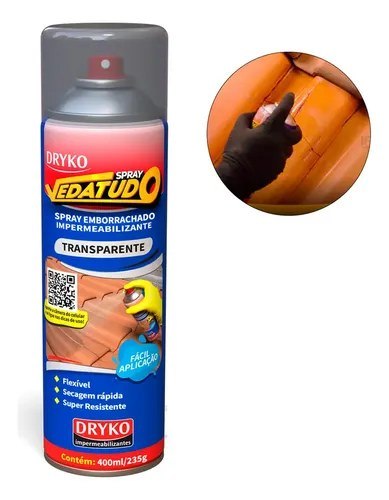 Spray Vedatudo Vazamentos De Agua Reparo Telha Laje Calha Transparente 400ml
