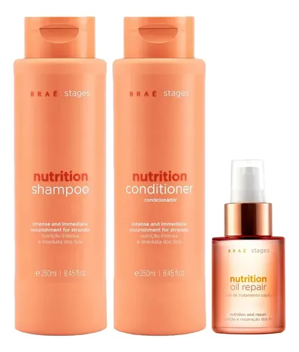 Stages Nutrition Shampoo + Condicionador + Óleo 60ml – Braé