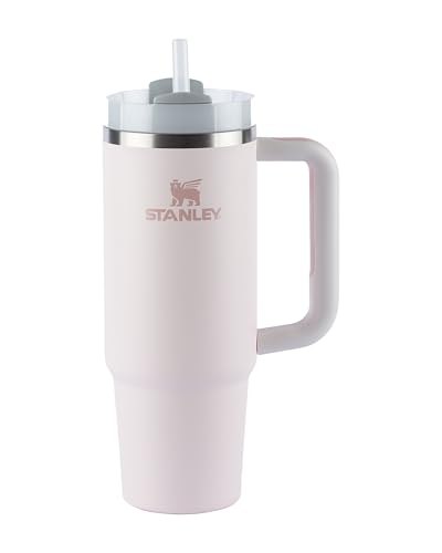 Stanley – Quencher H2.0 FlowState 1,18L – Copo de aço inoxidável com isolamento a vácuo, tampa e canudo, para água, chá gelado, café, smoothies e muito mais, Rose Quartz